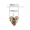 Picture of Wood Sewing Buttons Scrapbooking Heart At Random 2 Holes Eiffel Tower Building Pattern 28mm(1 1/8") x 25mm(1"), 50 PCs