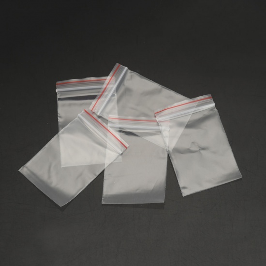 Image de Sachet Pochette à Fermeture Zip en Plastique Rectangle Transparent (Espace Utilisable: 5cm x 4cm) 6cm x 4cm, 5000 PCs