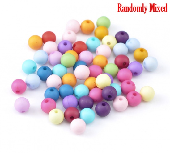 Picture of Acrylic Opaque Bubblegum Beads Ball At Random Matte About 8mm Dia, Hole: Approx 1.8mm, 6000 PCs