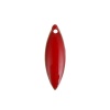 Image de Breloques Sequins Emaillés Double Face en Cuivre Marquise Sans Plaqué Rouge Émail 16mm x 5mm, 2 Pcs