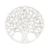 合金 透かしパーツ コネクターパーツ 円形 シルバートーン 生命の樹柄 20mm直径、 2 個 の画像