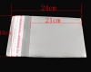 プラスチック製 接着ポリ袋 長方形 透明 (使用可能なスペース：21x15cm) 24cm x15cm 15 個 の画像