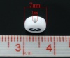 Immagine di Acrilato Separatori Perline Tondo Bianco Numero Disegno Circa 7mm Dia, Foro: Circa 1mm, 60 Pz