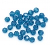 Image de Perles Cristales en Verre Balle Bleu Paon Transparent à Facettes 4mm Dia, Taille de Trou: 1mm, 15 Pcs