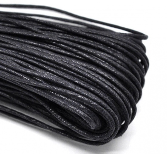 Picture of Cotton Wax Rope Jewelry Rope Black 2.0mm( 1/8"), 5 M