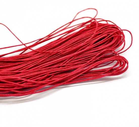 Picture of Cotton Wax Rope Jewelry Rope Red 1.0mm, 15 M