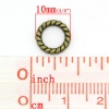 Bild von 1.7mm Zinklegierung Geschlossen Bindering Rund Bronzefarbe 10mm D., 30 Stück