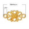 Image de Connecteurs de Bijoux Estampe en Filigrane Creux en Alliage de Zinc Fleurs Gravé Doré 16mm x 8mm, 15 Pcs