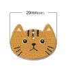 ウッドボタン 猫  ランダムな色 二つ穴 20mm x 16mm、 10 個 の画像