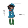 Picture of Wood Sewing Buttons Scrapbooking Girl At Random 2 Holes 35mm(1 3/8") x 12mm( 4/8"), 9 PCs
