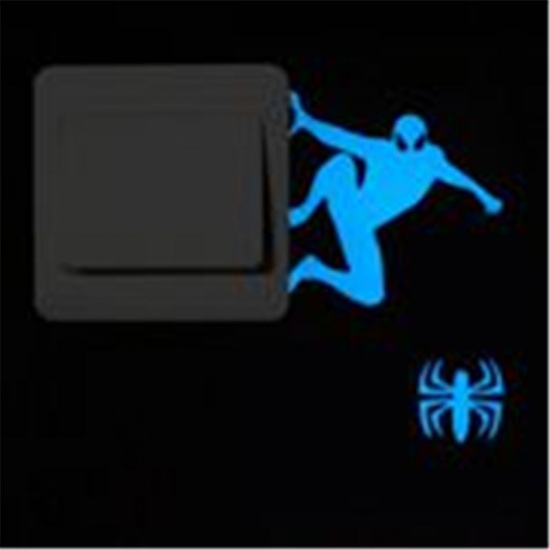 PVC ウォールステッカー 青 ハロウィン・蜘蛛 夜光 1 個 の画像