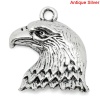 Picture of Zinc Metal Alloy Charm Pendants Eagle Animal Antique Silver 22mm x 19mm( 7/8"x 6/8"), 50 PCs