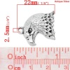 Picture of Zinc Metal Alloy Charm Pendants Eagle Animal Antique Silver 22mm x 19mm( 7/8"x 6/8"), 50 PCs