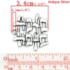 Imagen de Colgantes Aleación del Metal Del Zinc de Felicidad de carácter chino Plata Antigua Rhinestone 3.4cm x 3.2cm, 10 Unidades