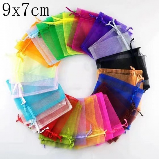 Picture of Wedding Gift Organza Jewelry Bags Drawstring Rectangle