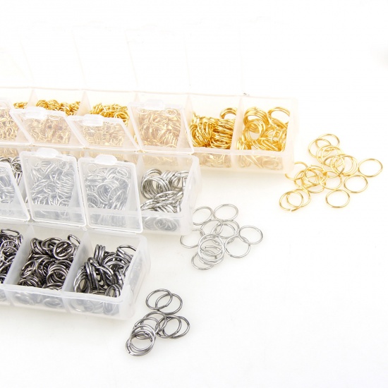 300 Stück Spiralringe Binderinge DIY Spaltring Schlüsselring Farbe antiksilber