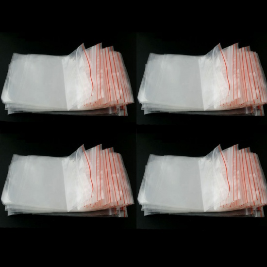 プラスチック製 ジッパー式ポリ袋 長方形 透明 (使用可能なスペース：5cm x 4cm) 6cm x 4cm、 500 PCs の画像