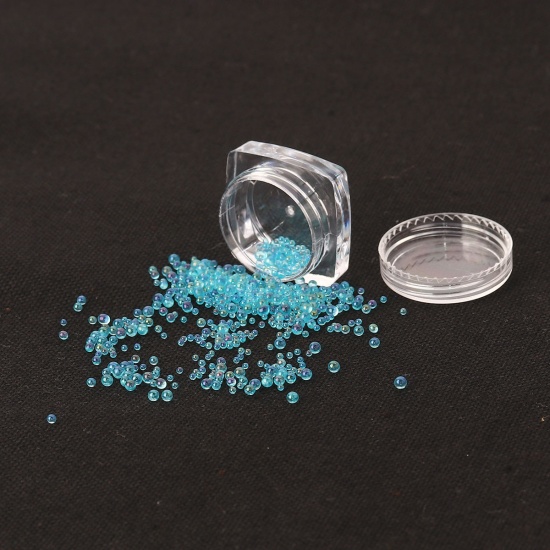 Picture of Glass Resin Jewelry Tools DIY Making Craft Round Purple AB Color 30mm(1 1/8") x 30mm(1 1/8"), 3 PCs