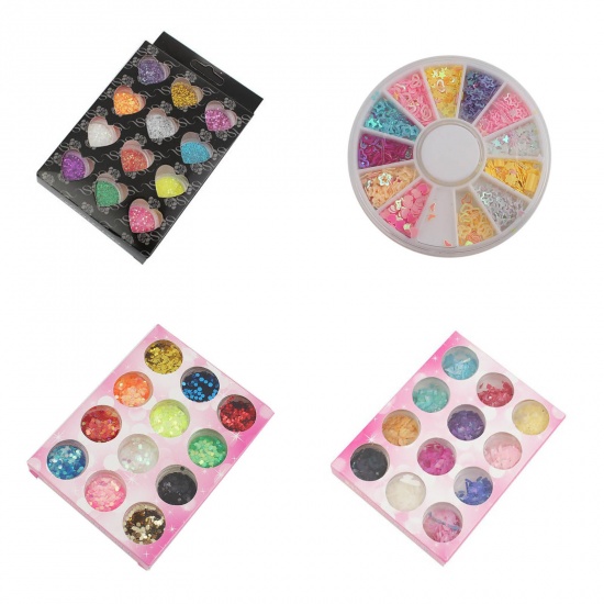 Picture of Plastic Resin Jewelry Tools Round Multicolor 60mm(2 3/8"), 1 Set(12 Colors/Set)