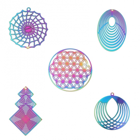 Picture of Stainless Steel Filigree Stamping Connectors Round Filigree