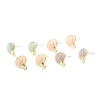 Picture of Ear Post Stud Earrings Findings Shell Gold Plated Light Green W/ Loop 12mm x 12mm, Post/ Wire Size: (21 gauge), 6 PCs