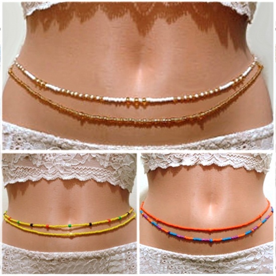 Picture of Boho Chic Bohemia Beaded Layered Body Waist Belly Chain Necklace Multicolor