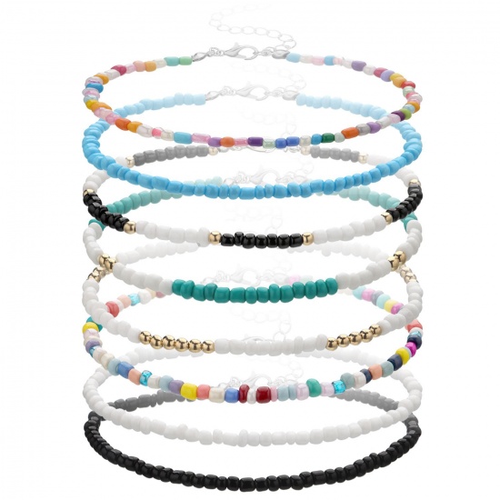 Picture of Acrylic Boho Chic Bohemia Beaded Anklet Multicolor Round