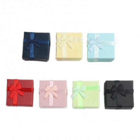 Picture of Paper Jewelry Gift Boxes Squareep Bowknot Pattern