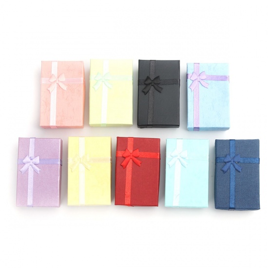 Picture of Paper Jewelry Gift Boxes Rectangleep Bowknot Pattern 