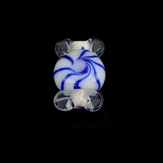 Bild von Muranoglas Perlen Süßigkeit Bunt ca 18mm x 13mm, Loch:ca. 2.6mm, 2 Stück