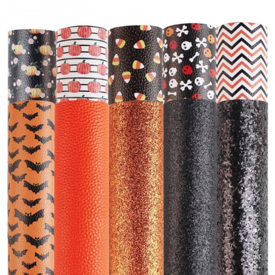 Picture of Mixed - Color Pattern Artificial Leather Fabric For DIY（14 Pcs/Set）