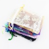 Image de Cadeau de Mariage Sac à Cordon en Organza Rectangle Multicolore Papillons 9cm x 7cm, 20 Pcs