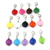Immagine di Lega di Zinca + Acrilato Marcatori di Punto a maglia Argento Antico Colore del Caffè Tondo 40mm x 16mm, 10 Pz