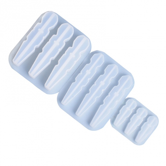 Picture of Silicone Resin Mold For Jewelry Making Clip White 51mm x 43mm, 1 Piece