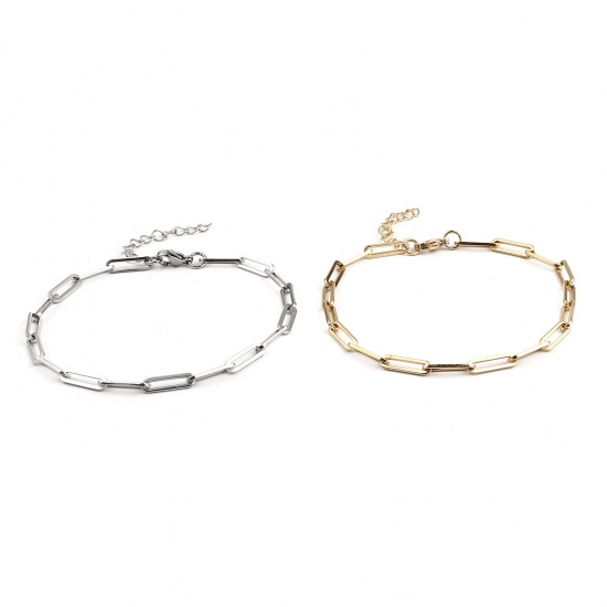 Picture of Stainless Steel Anklet Gold Plated Oval 23cm(9") long, 1 Piece