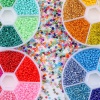 Bild von Glas Rocailles Rocailles Perlen Mix Farben ca. 2mm D., Loch:ca. 1mm,( 10000 Stück/Box)
