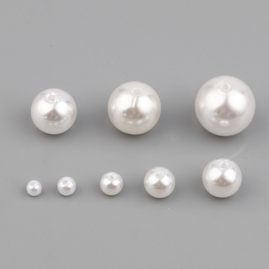 Picture of Acrylic Beads Round White Imitation Pearl