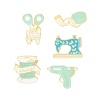 Picture of Pin Brooches Tape Measures Cyan Enamel 31mm x 13mm, 1 Piece