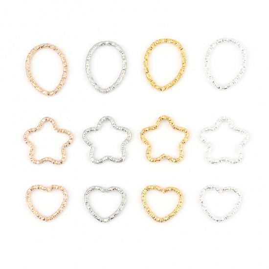 Picture of Iron Based Alloy Open Jump Rings Findings Multicolor 100 PCs