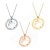 Picture of Stainless Steel Necklace Rose Gold Round Heart 40cm(15 6/8") long, 1 Piece