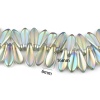 Immagine di Vetro Perline Goccia Blu Circa 16mm x 6mm, Foro: Circa 1mm, lunghezza: 38.5cm - 38cm, 1 Filo (Circa 120 Pezzi/Treccia)