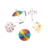 Image de Breloques en Résine Parapluie Multicolore 21mm x 19mm, 5 Pcs