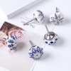 Imagen de White - 25# Ceramic Flower Handles Pulls Knobs For Drawer Cabinet Furniture Hardware 40x29mm, 1 Piece