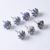 Imagen de White - 25# Ceramic Flower Handles Pulls Knobs For Drawer Cabinet Furniture Hardware 40x29mm, 1 Piece