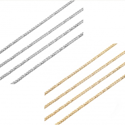 Imagen de Acero Inoxidable Link Curb Chain Chapado en Oro 5mm, 1 M