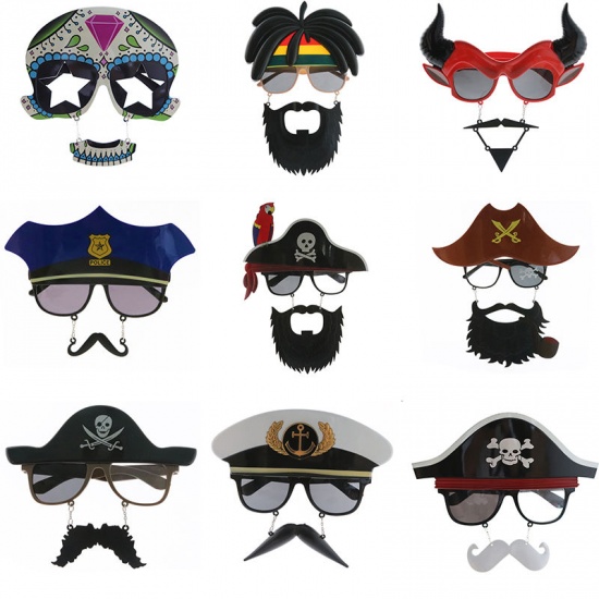 Picture of Black - 11# Pirate Glasses Halloween Decorations Party Props 20x17cm, 1 Piece
