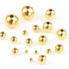 Picture of Copper Beads 18K Real Gold Plated Round Plating About 8mm Dia, Hole: Approx 2mm, 20 PCs