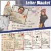 Immagine di Beige - 180x220cm Spanish Message Letter Envelope To Son Single-sided Printed Warm Flannel Blanket, 1 Piece