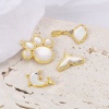 Picture of Shell & Copper Micro Pave Charms Fishtail 18K Real Gold Plated White Clear Rhinestone 15mm x 10mm, 1 Piece