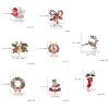 ブローチ クリスマスサンタクロース 金メッキ 赤 エナメル 多色ラインストーン 1 個 の画像